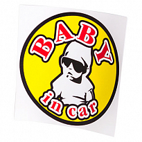 Наклейка BABY in CAR  наружняя (10см*10см)